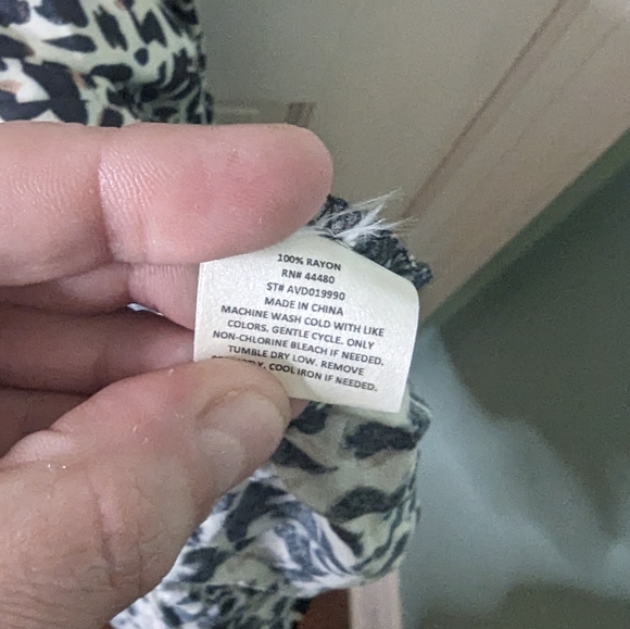 Rachel Roy Faux Wrap Dress Cream Black Leopard Animal Print Plus Size 3X $129.00 - Picture 3 of 11